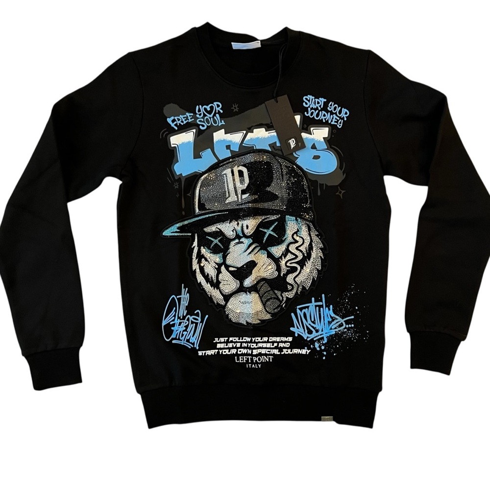 Left Point Italy Studded Tiger Men's Graphic Sweatshirt